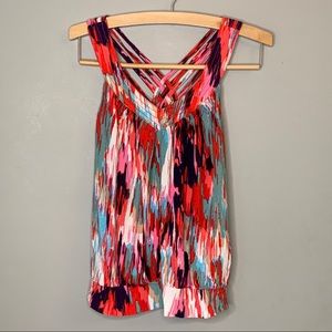 XXI strappy elastic hem pattered blouse small